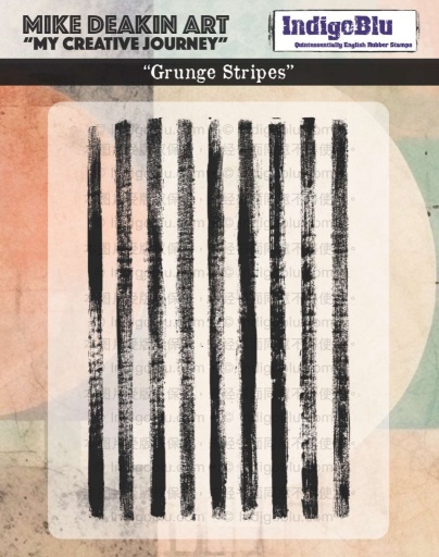 Grunge Stripes Solo Red Rubber Stamp by Mike Deakin